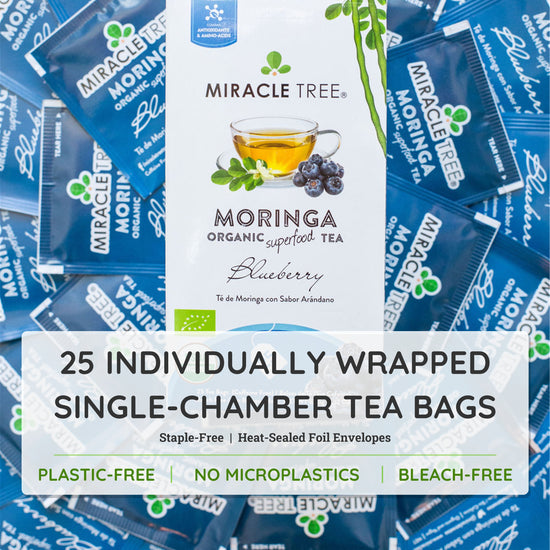 
                    
                      Organic Moringa Tea - Blueberry - Caffeine-Free Herbal Tea - Inside the box
                    
                  