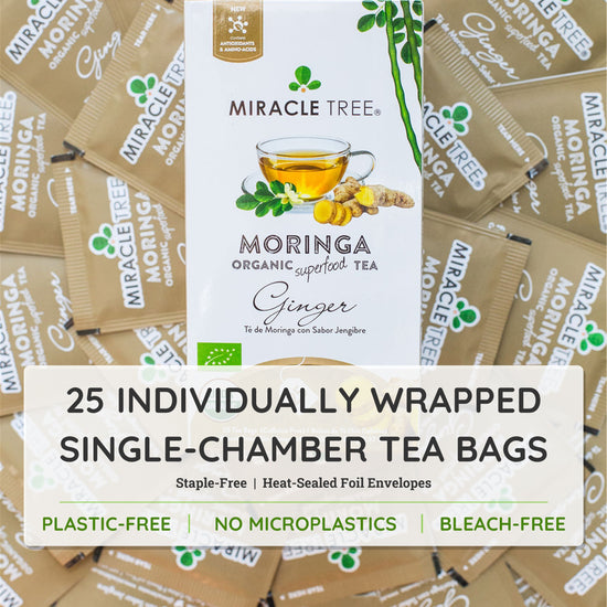 
                    
                      Organic Moringa Tea - Ginger - Caffeine-Free Herbal Tea - Inside the box
                    
                  