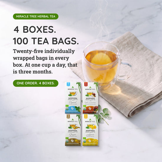 Organic Moringa Tea Bundle - Vitality Set - 4 Flavors - Value
