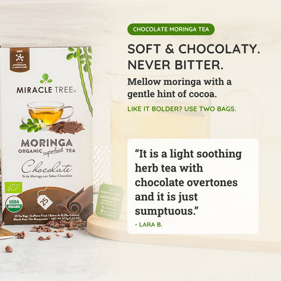 
                    
                      Organic Moringa Tea - Chocolate - Caffeine-Free Herbal Tea - Taste
                    
                  