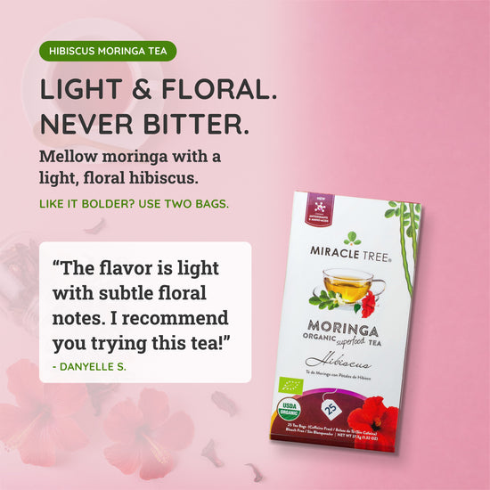 
                    
                      Organic Moringa Tea - Hibiscus - Caffeine-Free Herbal Tea - Taste
                    
                  
