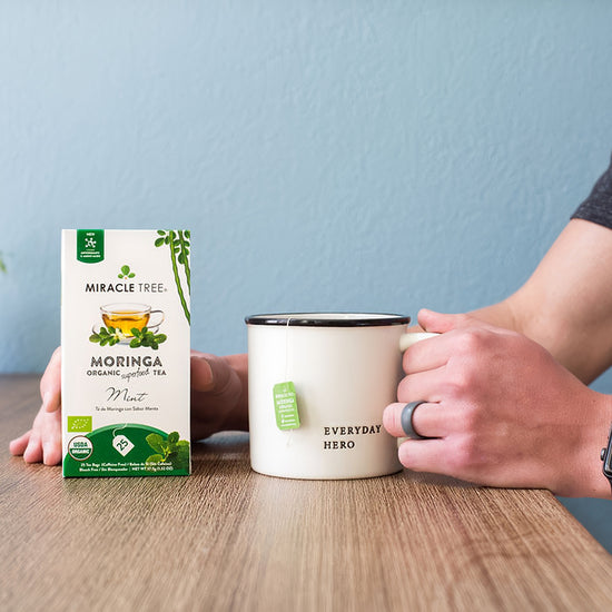 
                    
                      Organic Moringa Tea - Mint - Caffeine-Free Herbal Tea - Lifestyle
                    
                  