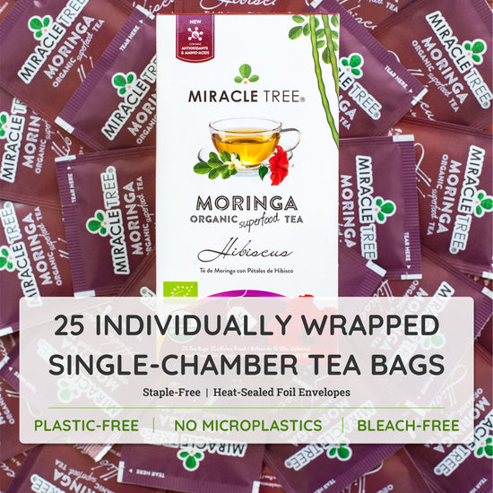 
                    
                      Organic Moringa Tea - Hibiscus - Caffeine-Free Herbal Tea - Inside the box
                    
                  