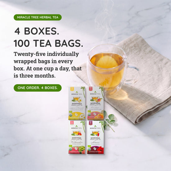 Organic Moringa Tea Bundle - Life Set - 4 Flavors - Value