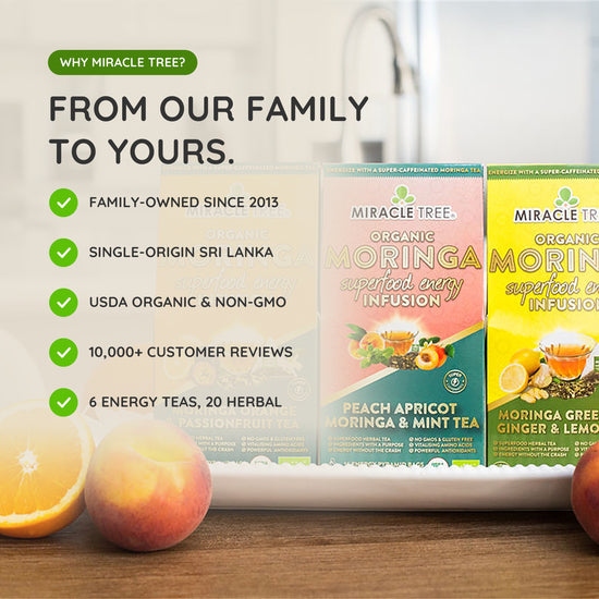 
                    
                      Organic Moringa Energy Tea - Cherry Chamomile - Natural Coffee Alternative - Why Miracle Tree
                    
                  