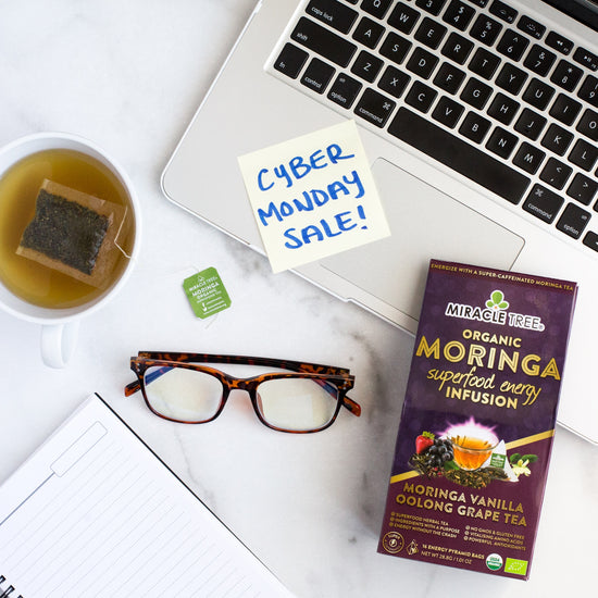 
                    
                      Organic Moringa Energy Tea - Vanilla Oolong Grape - Natural Coffee Alternative - Lifestyle
                    
                  