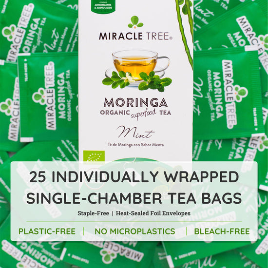 
                    
                      Organic Moringa Tea - Mint - Caffeine-Free Herbal Tea - Inside the box
                    
                  
