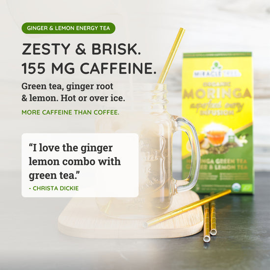 
                    
                      Organic Moringa Energy Tea - Ginger Lemon - Natural Coffee Alternative - Taste
                    
                  