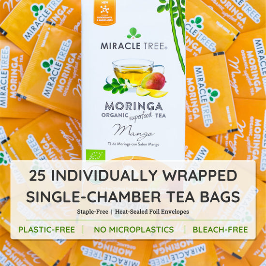
                    
                      Organic Moringa Tea - Mango - Caffeine-Free Herbal Tea - Inside the box
                    
                  