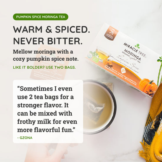 
                    
                      Organic Moringa Tea - Pumpkin Spice - Caffeine-Free Herbal Tea - Taste
                    
                  