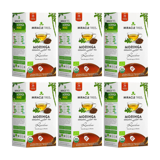 
                    
                      Organic Moringa Tea - Rooibos - Caffeine-Free Herbal Tea - Pack of 6 (150 tea bags) - Front of box
                    
                  