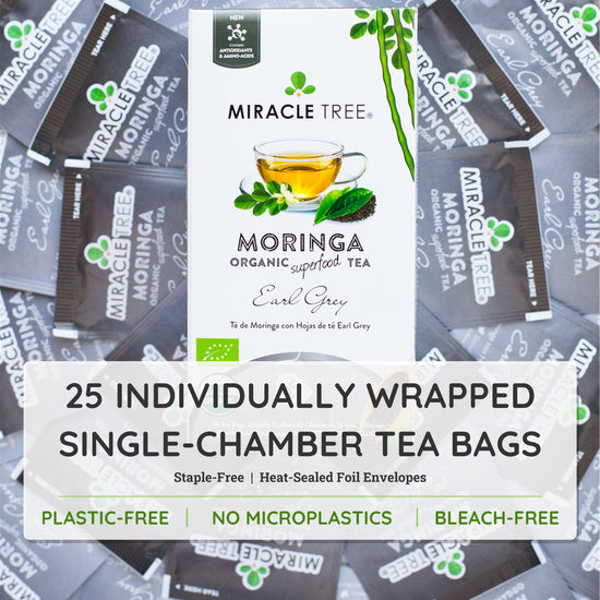 
                    
                      Organic Moringa Tea - Earl Grey - Lightly Caffeinated Herbal Tea - Inside the box
                    
                  