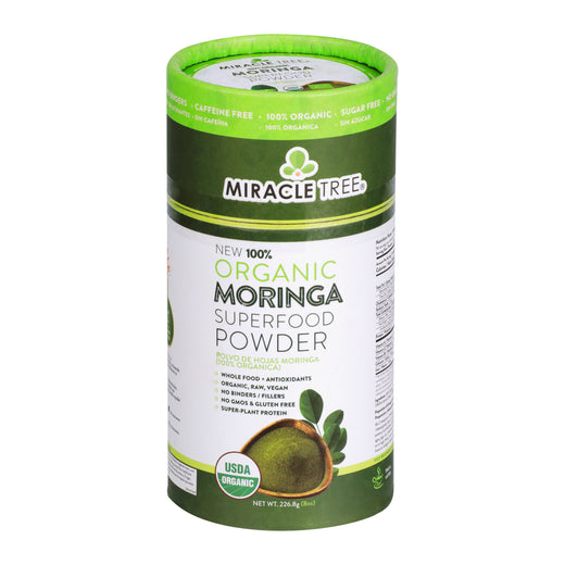 Organic Moringa Powder - 8oz Canister - Front of box