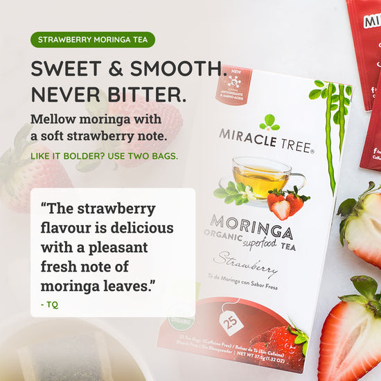 
                    
                      Organic Moringa Tea - Strawberry - Caffeine-Free Herbal Tea - Taste
                    
                  